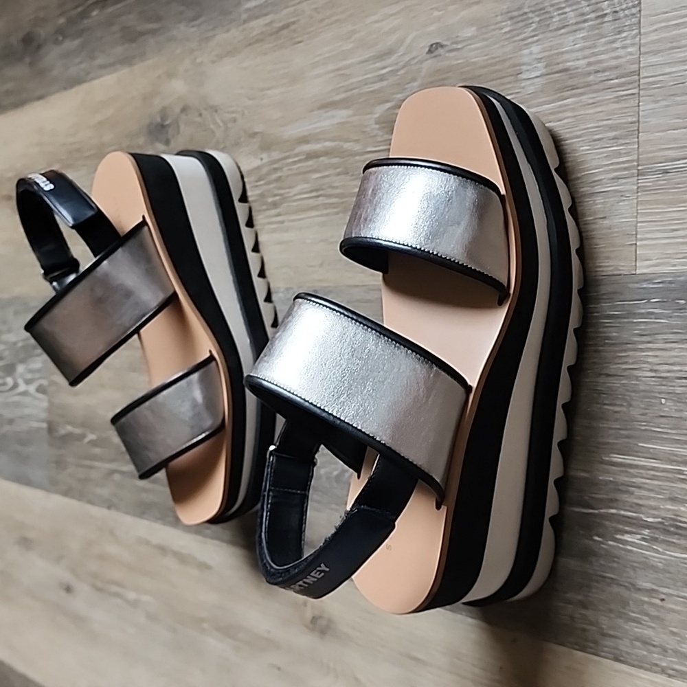 Stella McCartney Metallic Silver Sandals